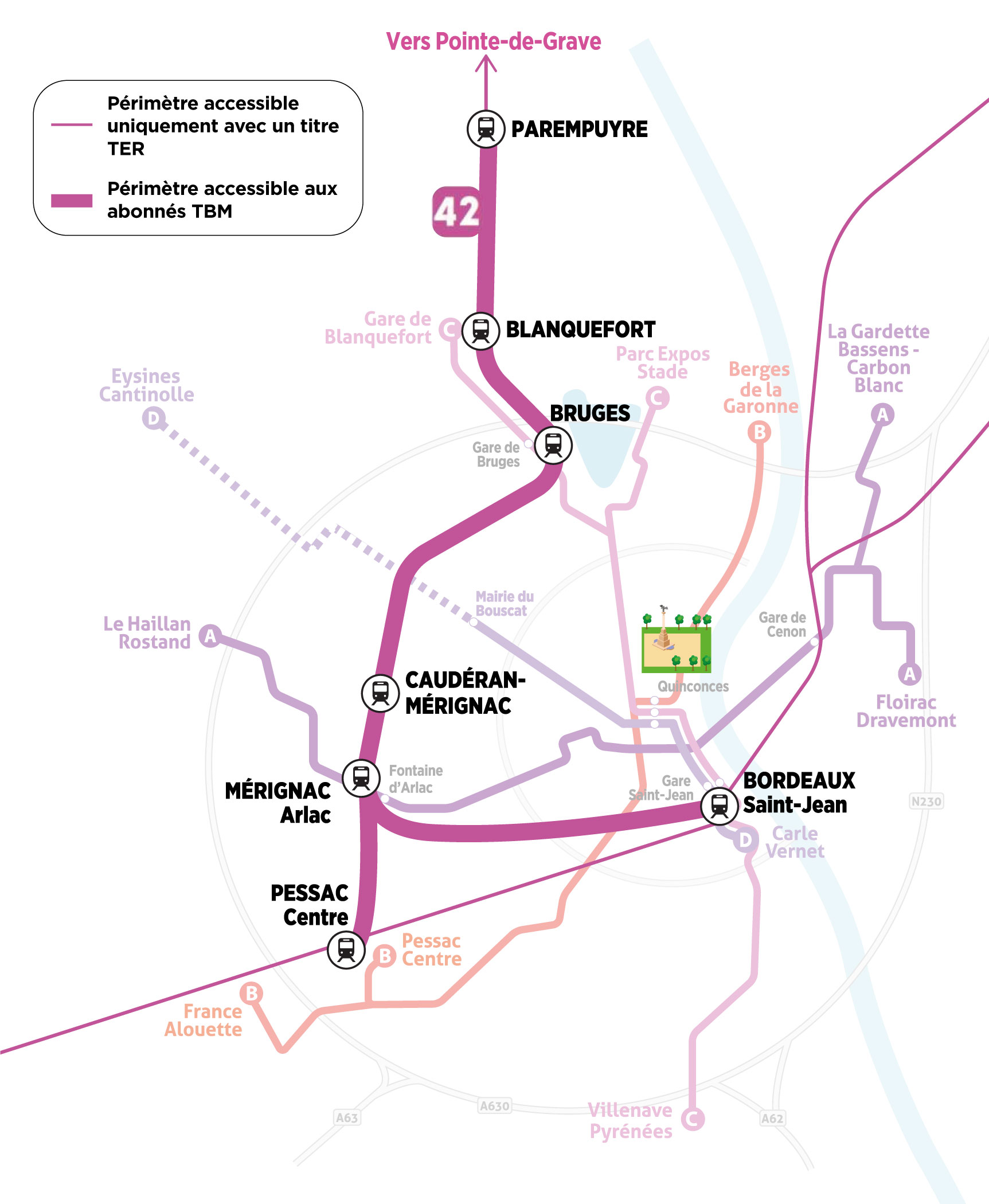 carte ter bordeaux Voyager en TER en étant abonné TBM