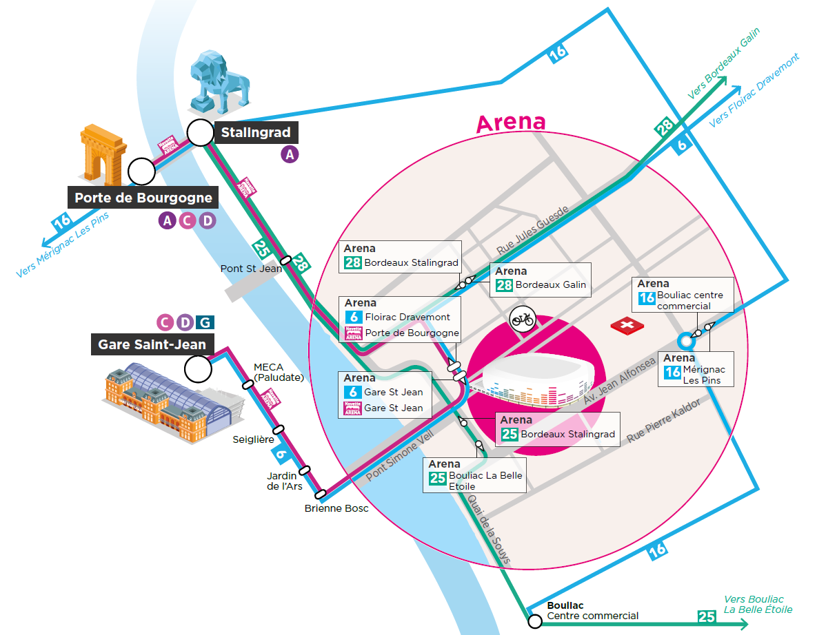 Plan d'accès à Arkea Arena