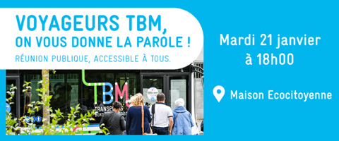 Réunion des usagers TBM, mardi 21 janvier à 18h à la Maison Ecocitoyenne