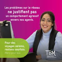 Les problèmes sur le réseau ne justifient pas un comportement agressif envers nos agents. Pour des voyages sereins, restons courtois. Merci pour eux.